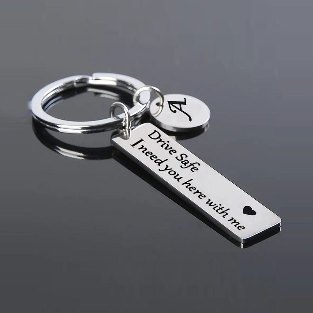 Drive Safe Metal Key Chain with Name