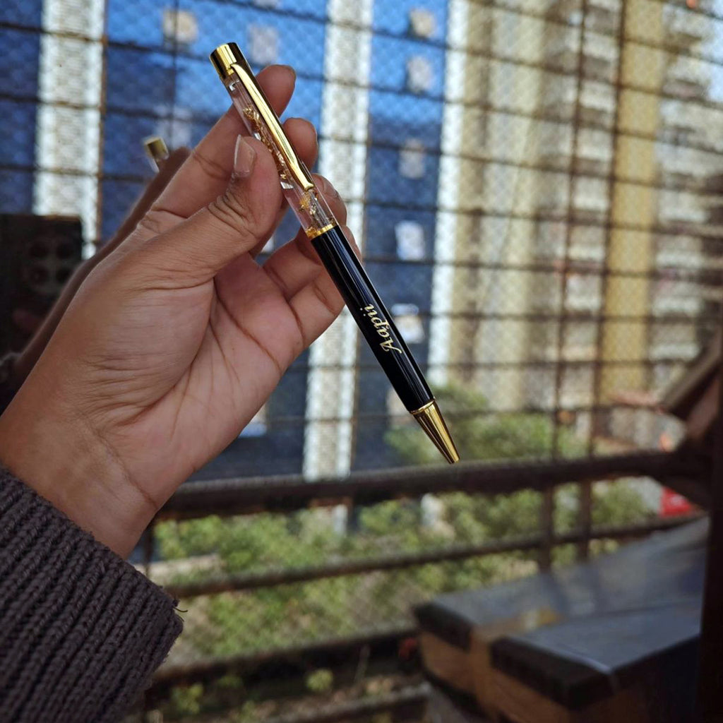 Gold Flakes Pen with Customized Name