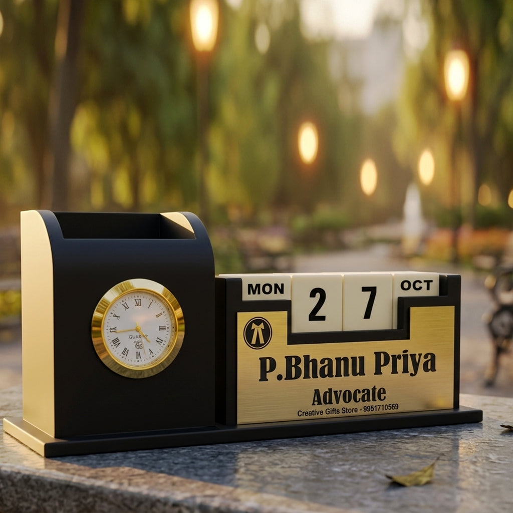 Calendar Multi Pen Stand with Customized Name