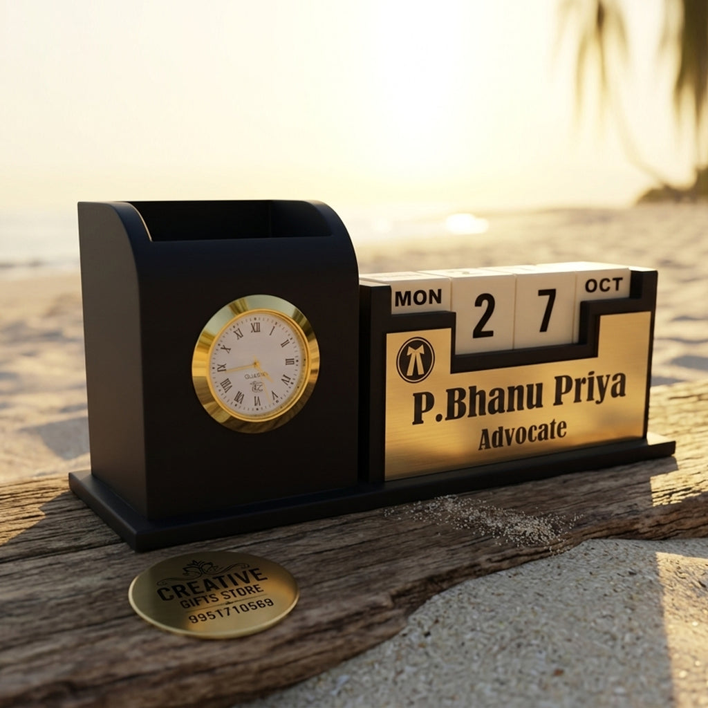 Calendar Multi Pen Stand with Customized Name