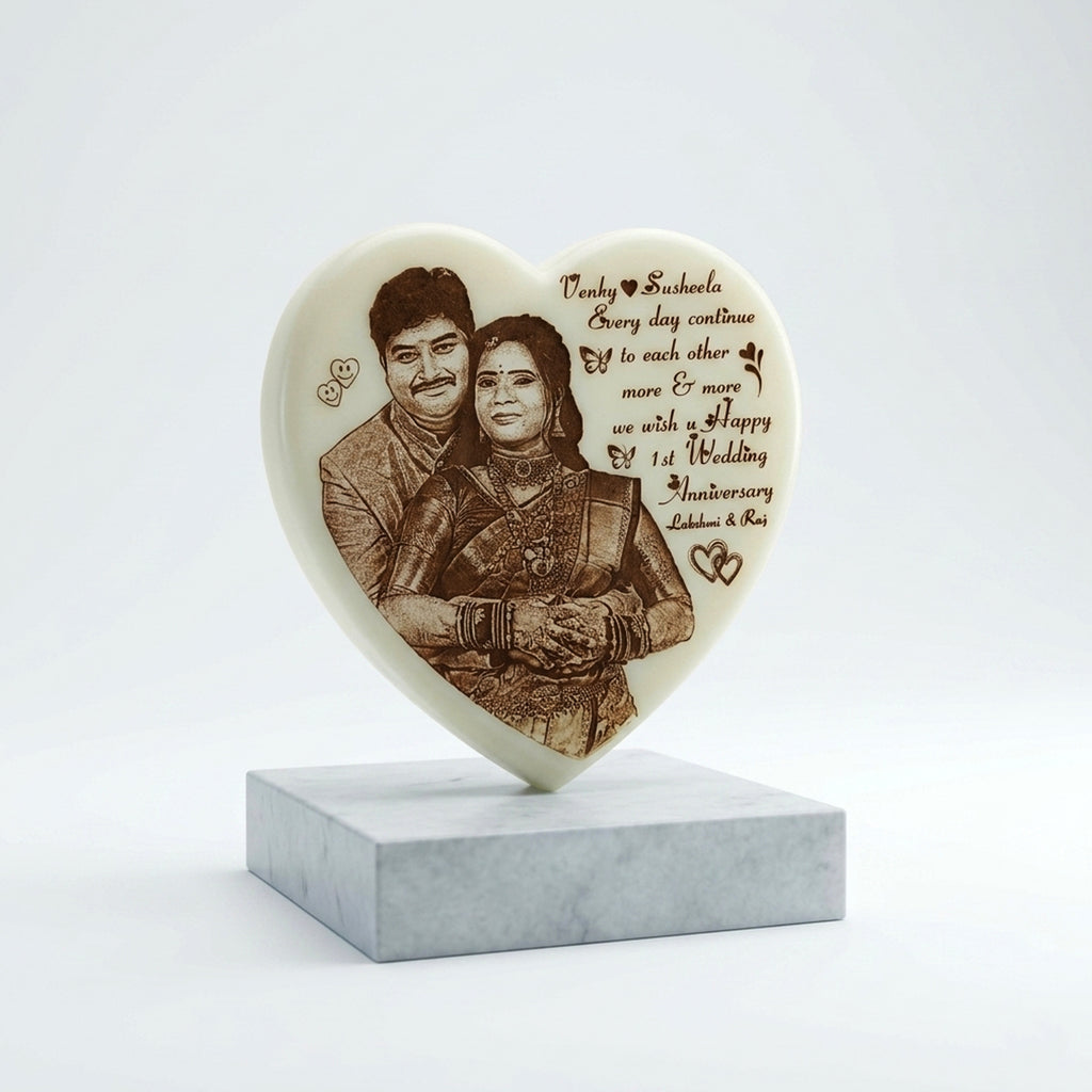Heart Radium Marble Engraving