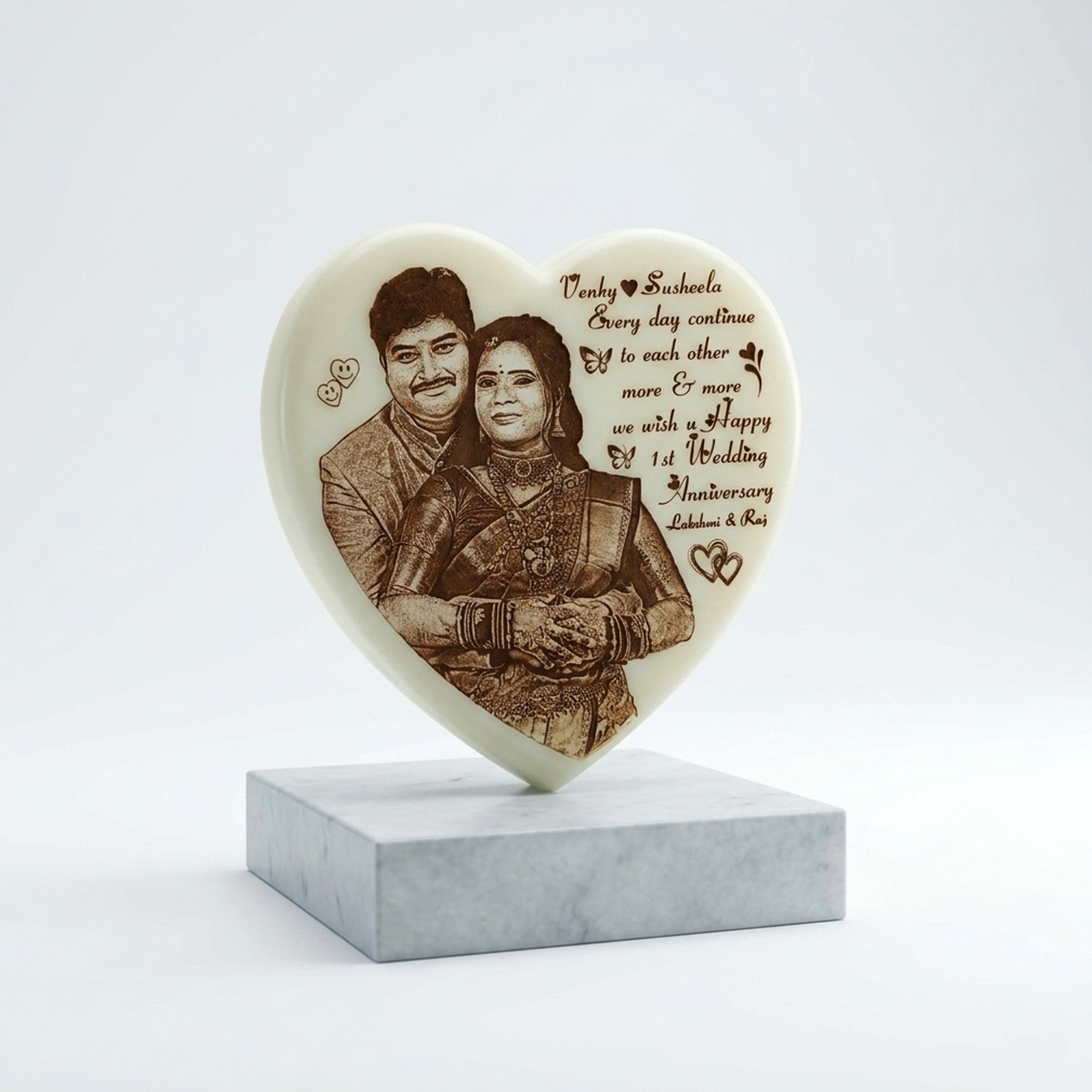 Heart Radium Marble Engraving