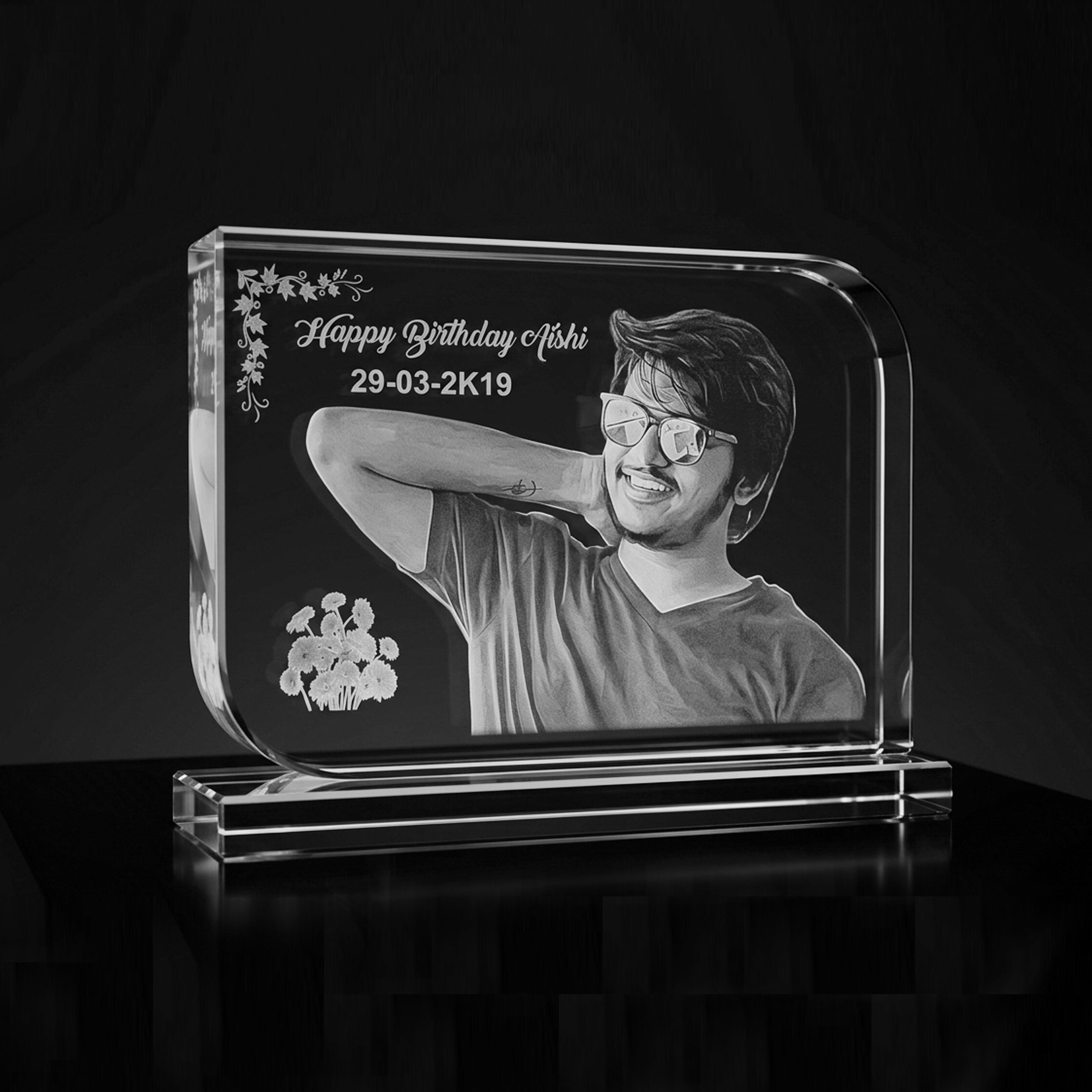 Round Rectangular Photo Crystal