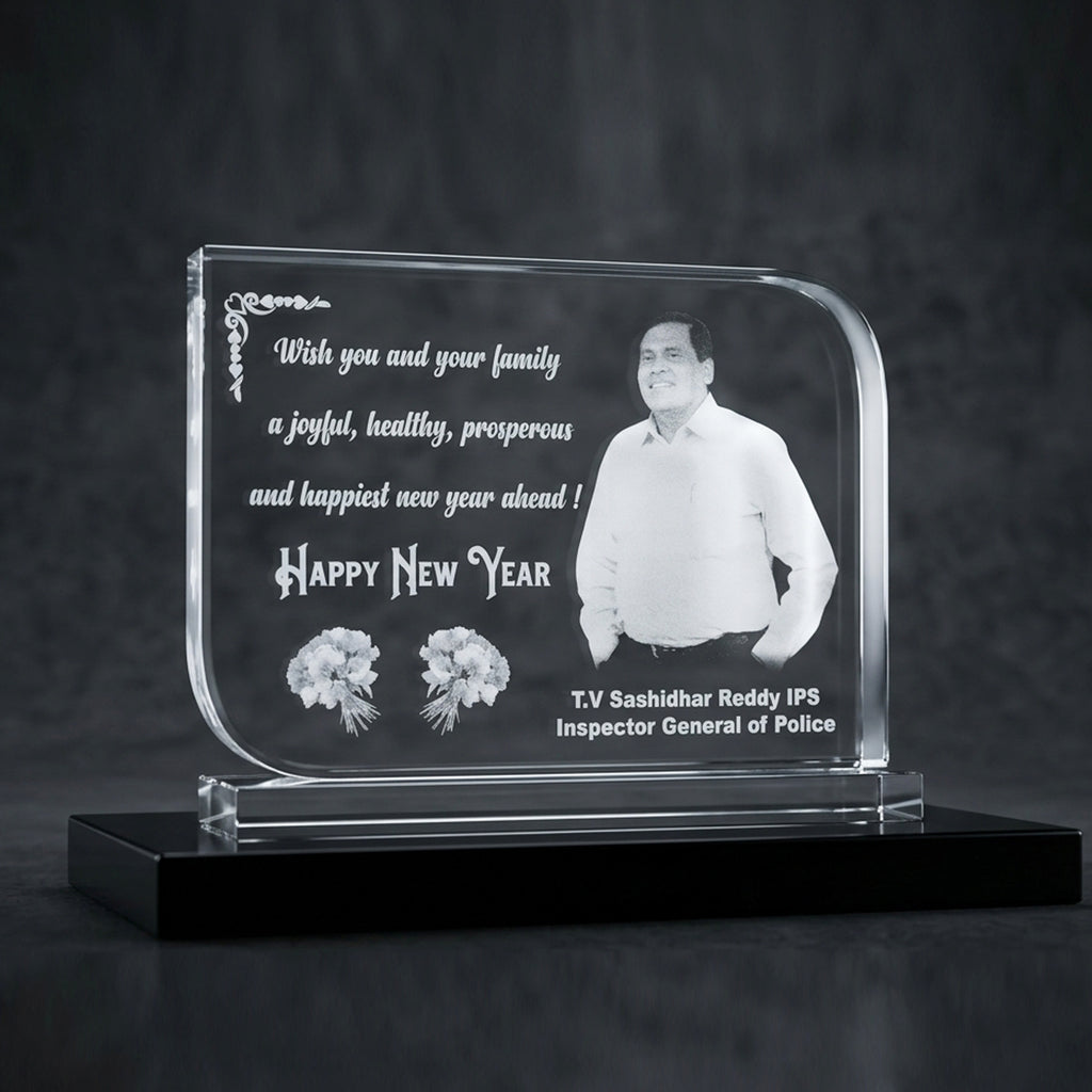 Round Rectangular Photo Crystal