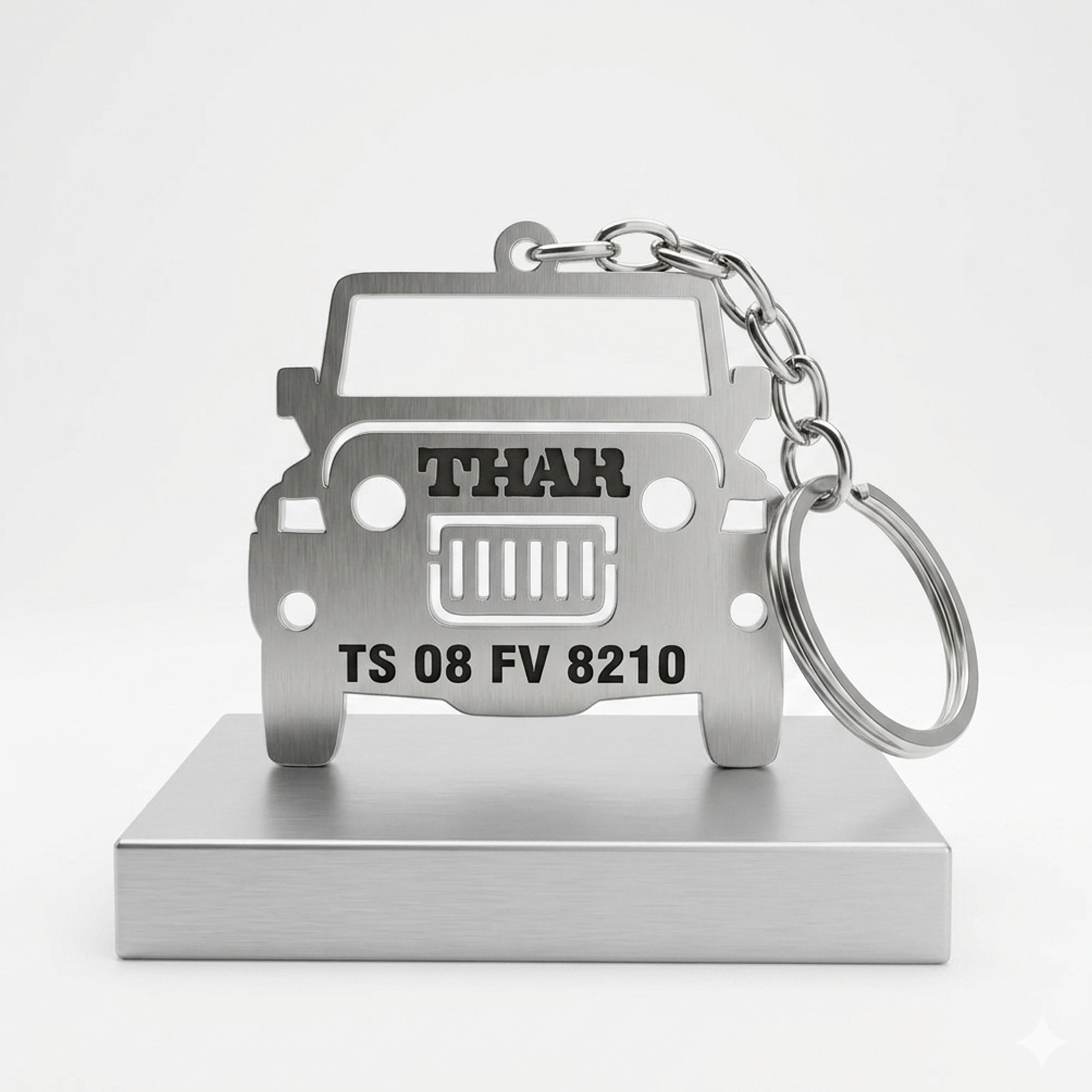 Thar Car Key Chain with Number and Name