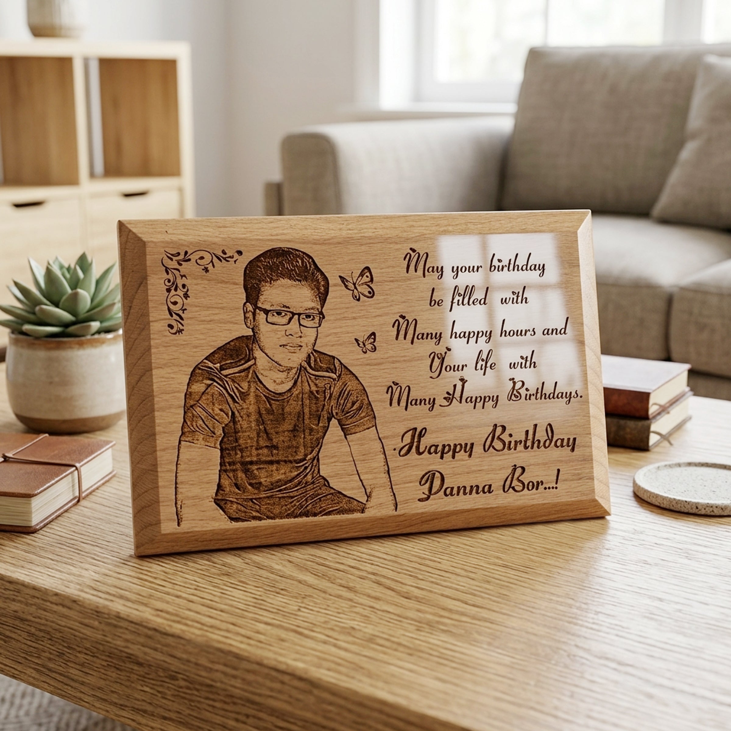 4X6-Wooden Engravibg with Photo