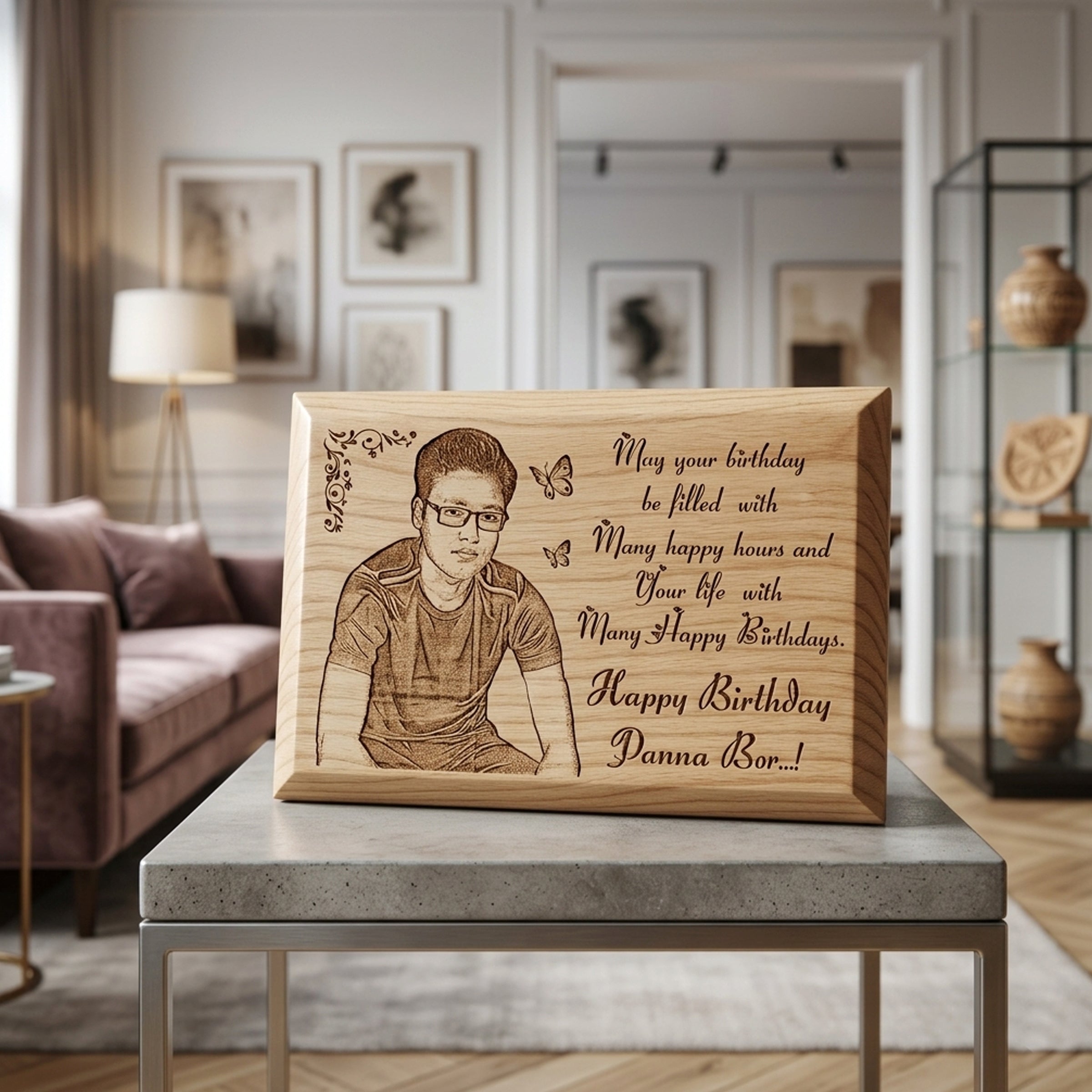 4X6-Wooden Engravibg with Photo